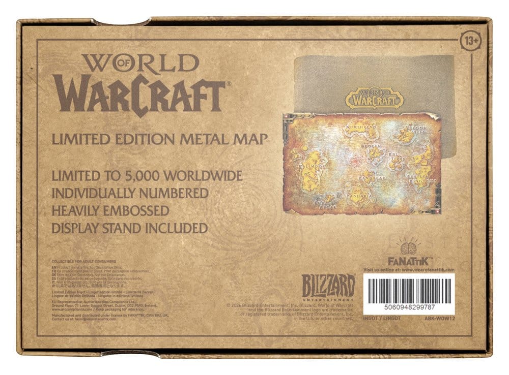 World of Warcraft réplique Metal Map of Azeroth Limited Edition 12 x 18 cm