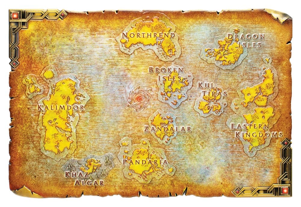World of Warcraft réplique Metal Map of Azeroth Limited Edition 12 x 18 cm