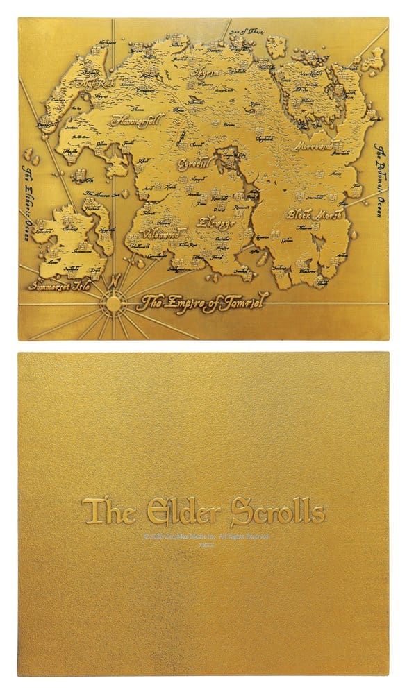 The Elder Scrolls réplique Metal Map of Tamriel Limited Edition 15 x 13 cm