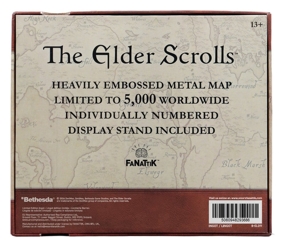 The Elder Scrolls réplique Metal Map of Tamriel Limited Edition 15 x 13 cm