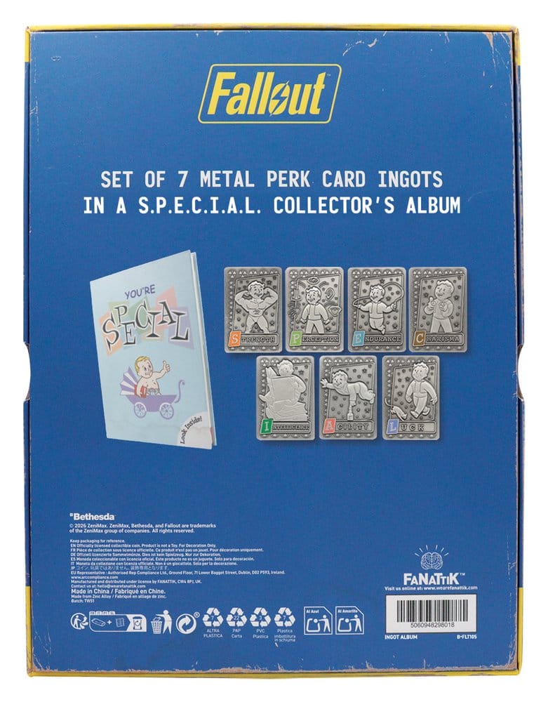 Fallout Lingotes avec album de collection S.P.E.C.I.A.L. Perk Card Collector’s Album