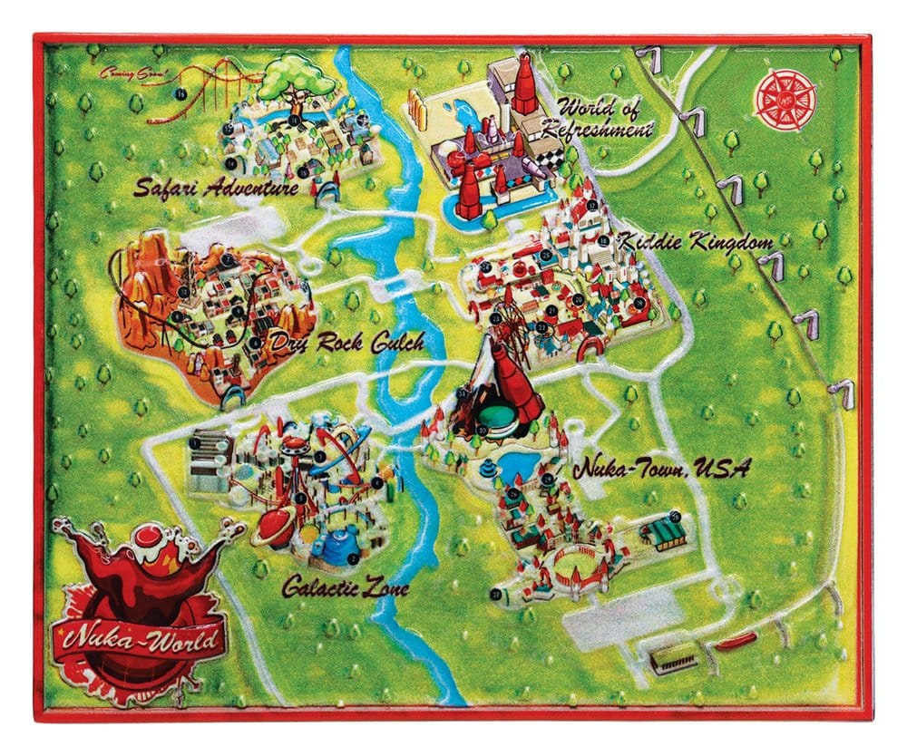 Fallout réplique Metal Map Nuka-World Limited Edition 16 x 13 cm