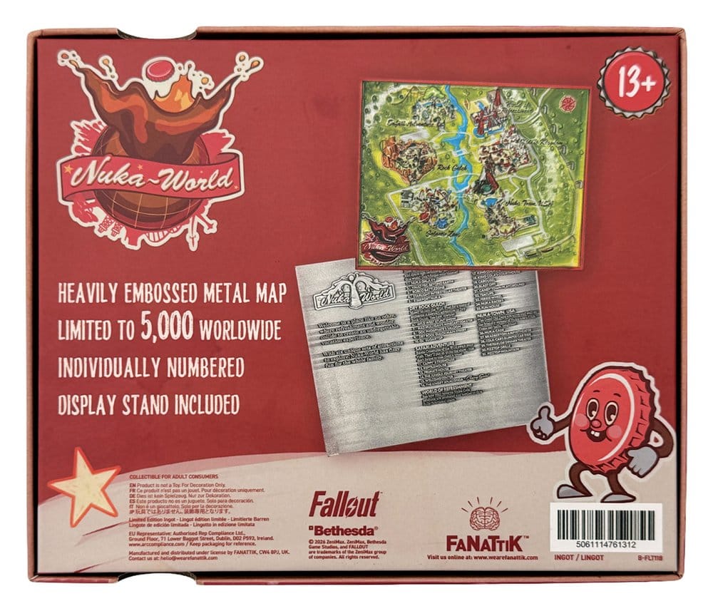 Fallout réplique Metal Map Nuka-World Limited Edition 16 x 13 cm