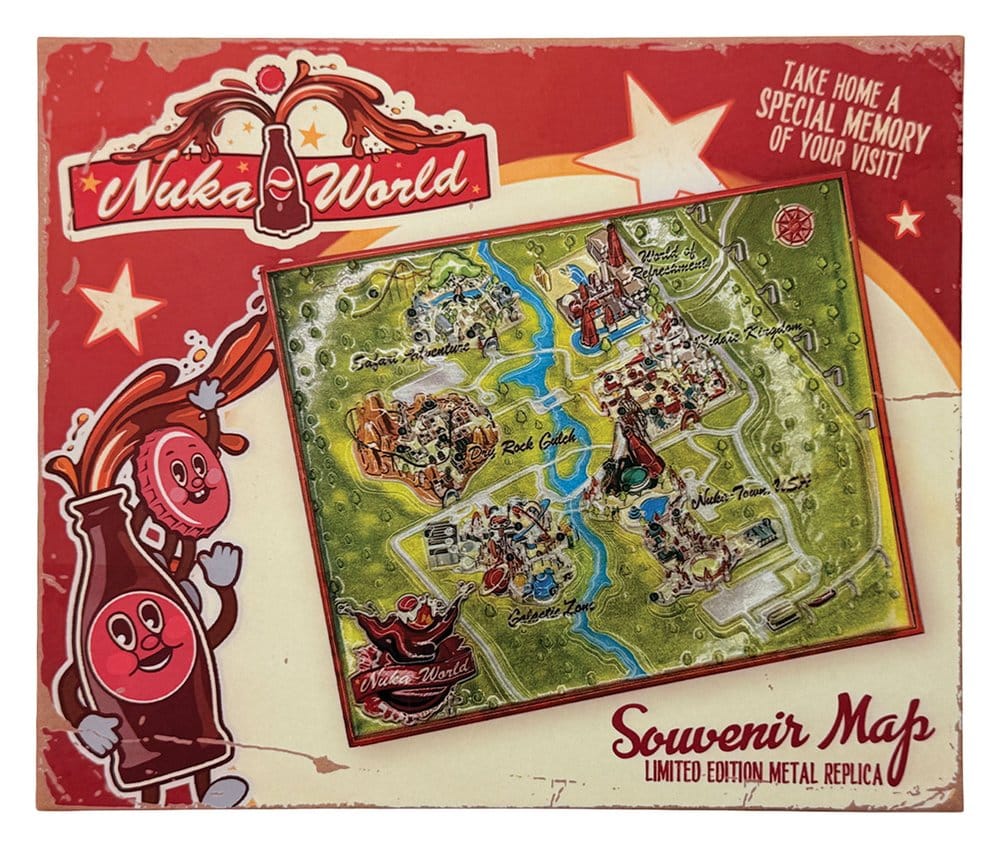 Fallout réplique Metal Map Nuka-World Limited Edition 16 x 13 cm