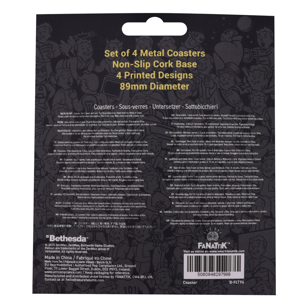 Fallout pack 4 sous-verres Metal Drinks