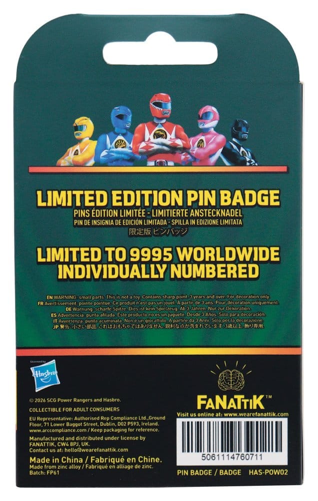 Power Rangers Pin Green Ranger Limited Edition