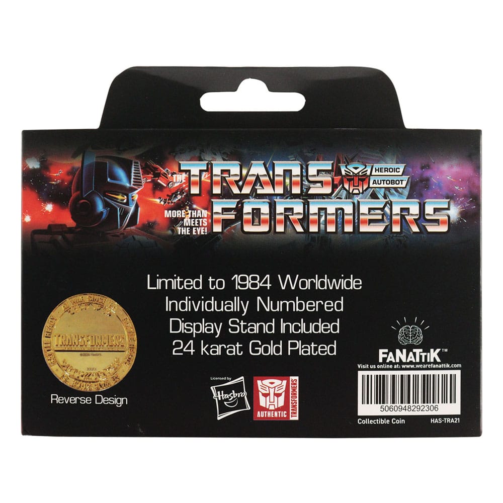Transformers pièce de collection 40th Anniversary 24k Gold Plated Edition 4 cm