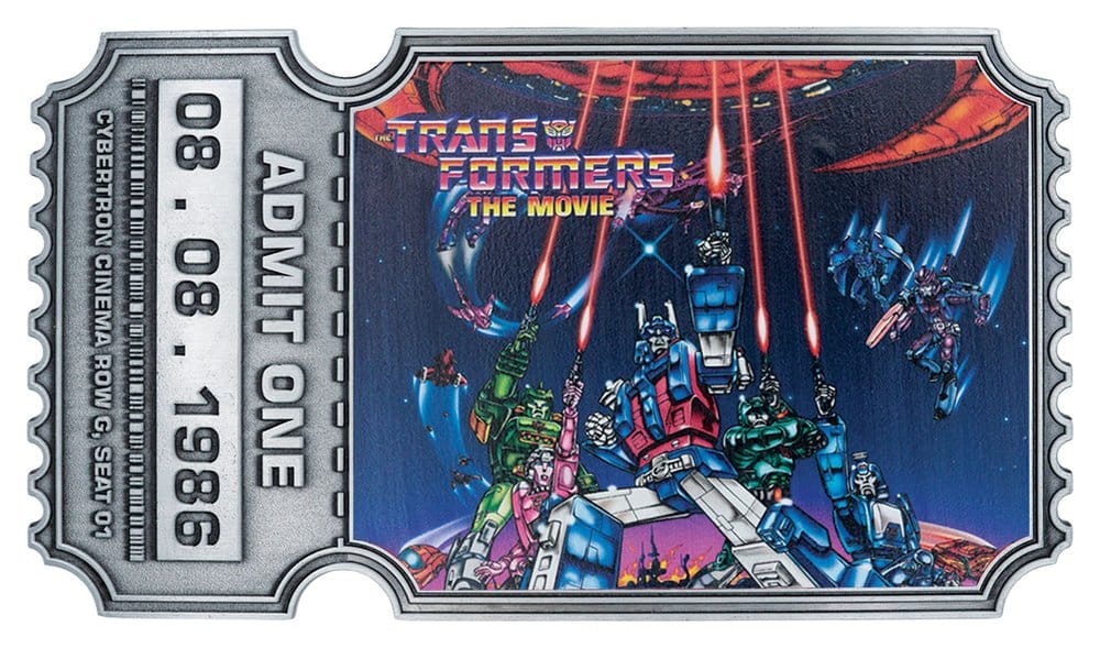 Transformers réplique The Movie 40th Anniversary Movie Ticket Limited Edition 9 x 16 cm
