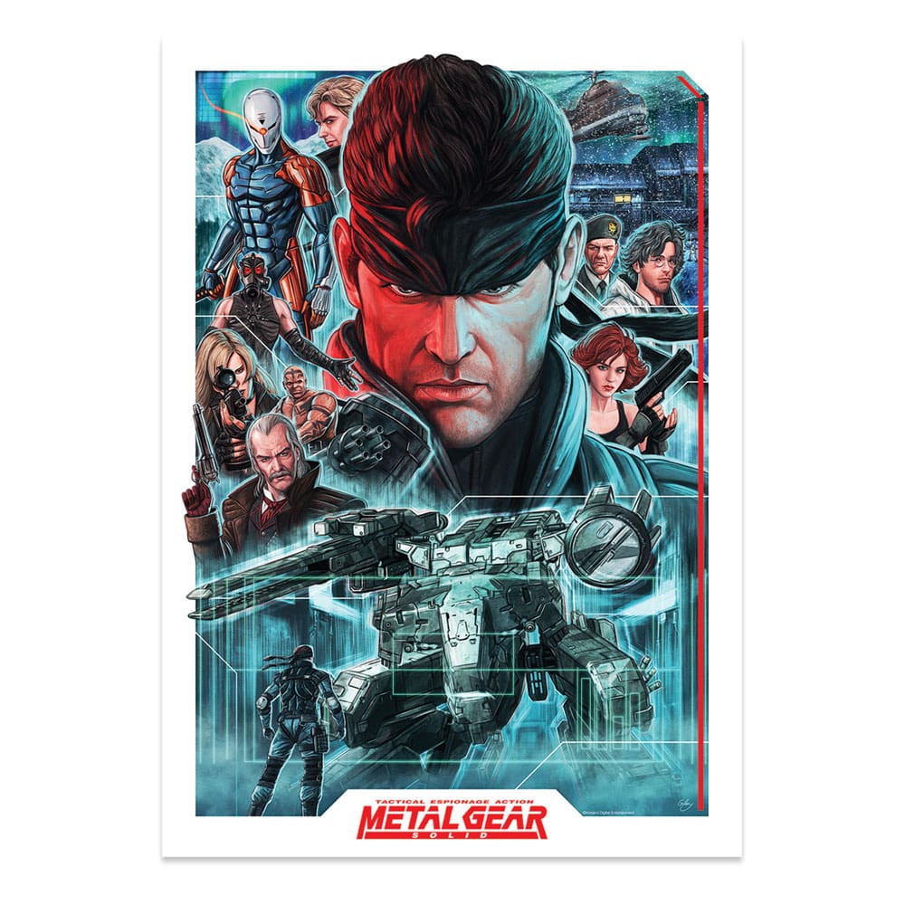 Metal Gear Solid lithographie Montage Limited Edition 42 x 30 cm