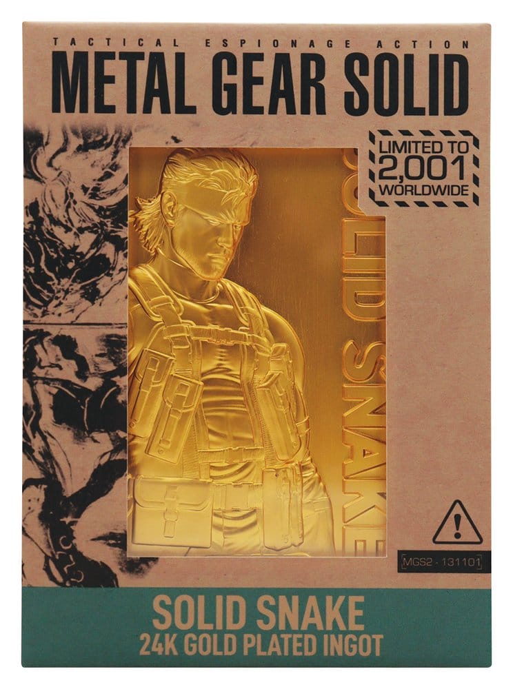 Metal Gear Solid 2 Lingot Snake 24k Gold Plated Limited Edition