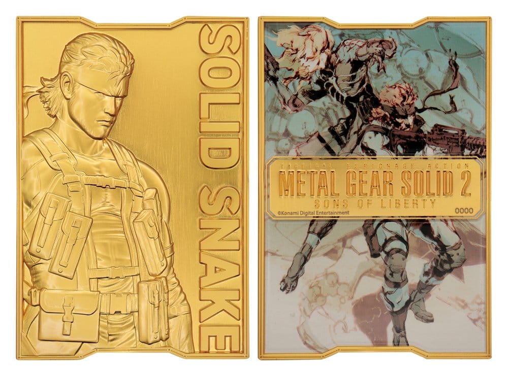 Metal Gear Solid 2 Lingot Snake 24k Gold Plated Limited Edition