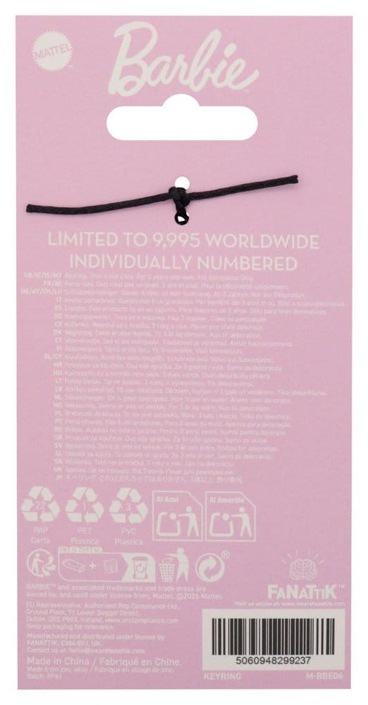 Barbie porte-clés plaque d'immatriculation Édition Limitée