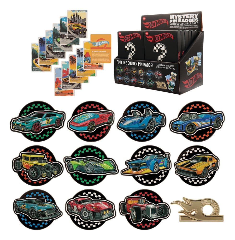 Hot Wheels présentoir boîte-mystère Mystery Pin's Blind Box présentoir (12)