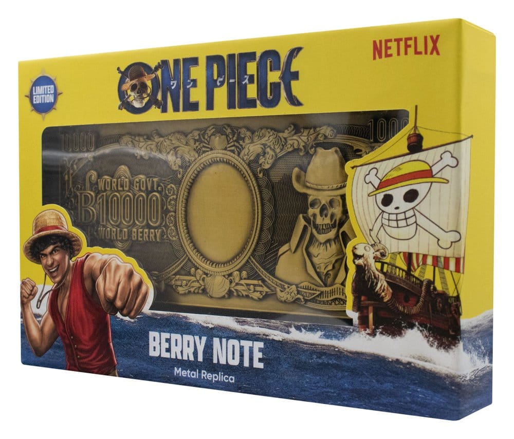 One Piece réplique Billet de banque en métal 10 000 World Berry 6 x 15 cm