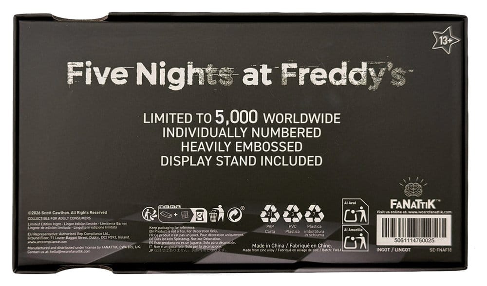 Five Nights at Freddy’s réplique Pizzaplex Opening Night Ticket Limited Edition 16 x 8 cm