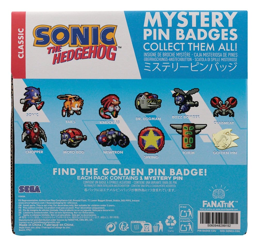 Sonic The Hedgehog présentoir boîte-mystère Mystery Pin's (12)