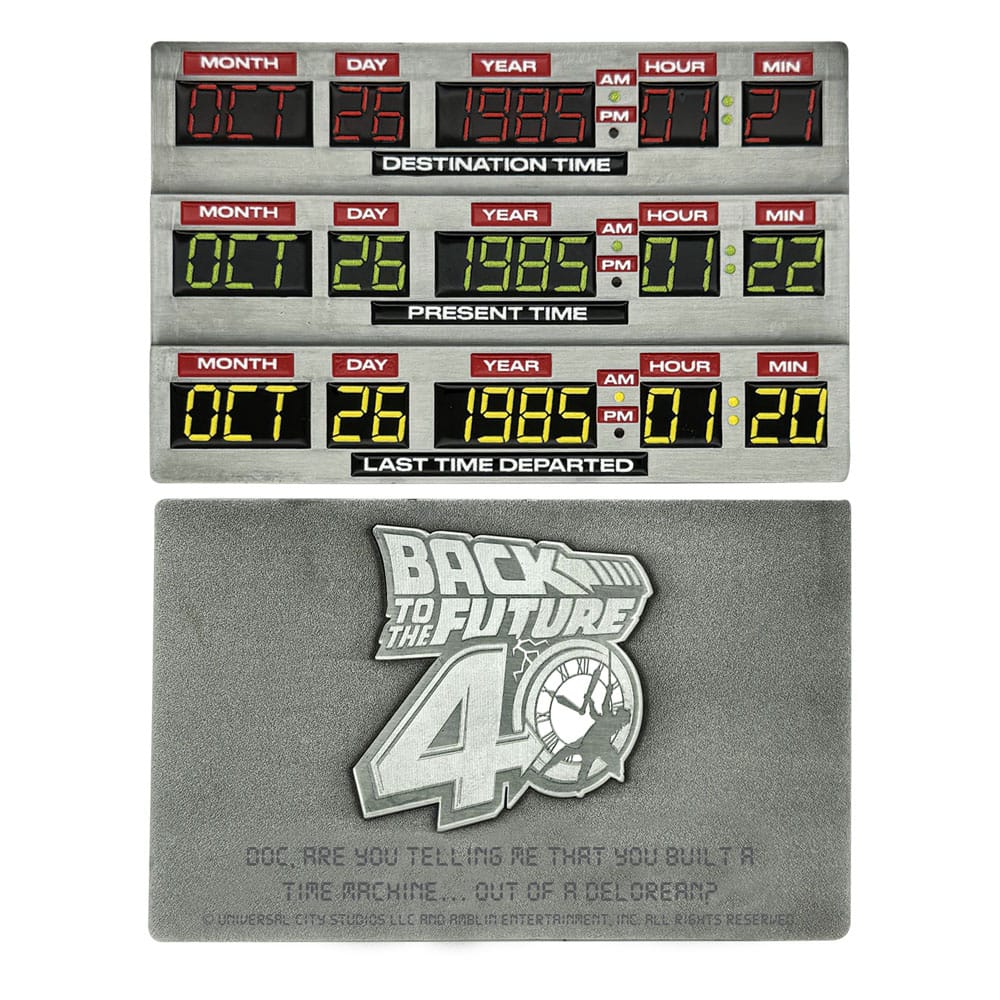 Retour vers le futur Lingot 40th Anniversary Time Circuits Limited Edition