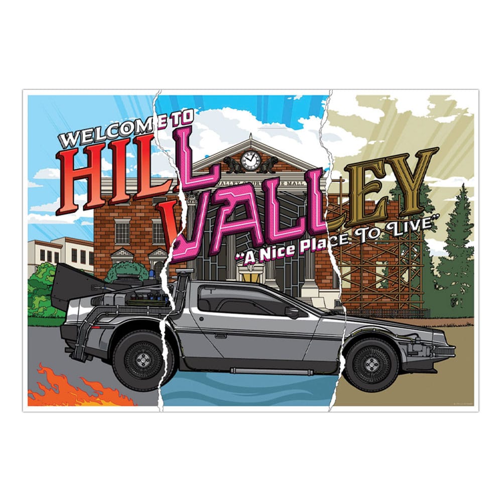 Retour vers le futur lithographie Hill Valley 40th Anniversary Limited Edition 42 x 30 cm