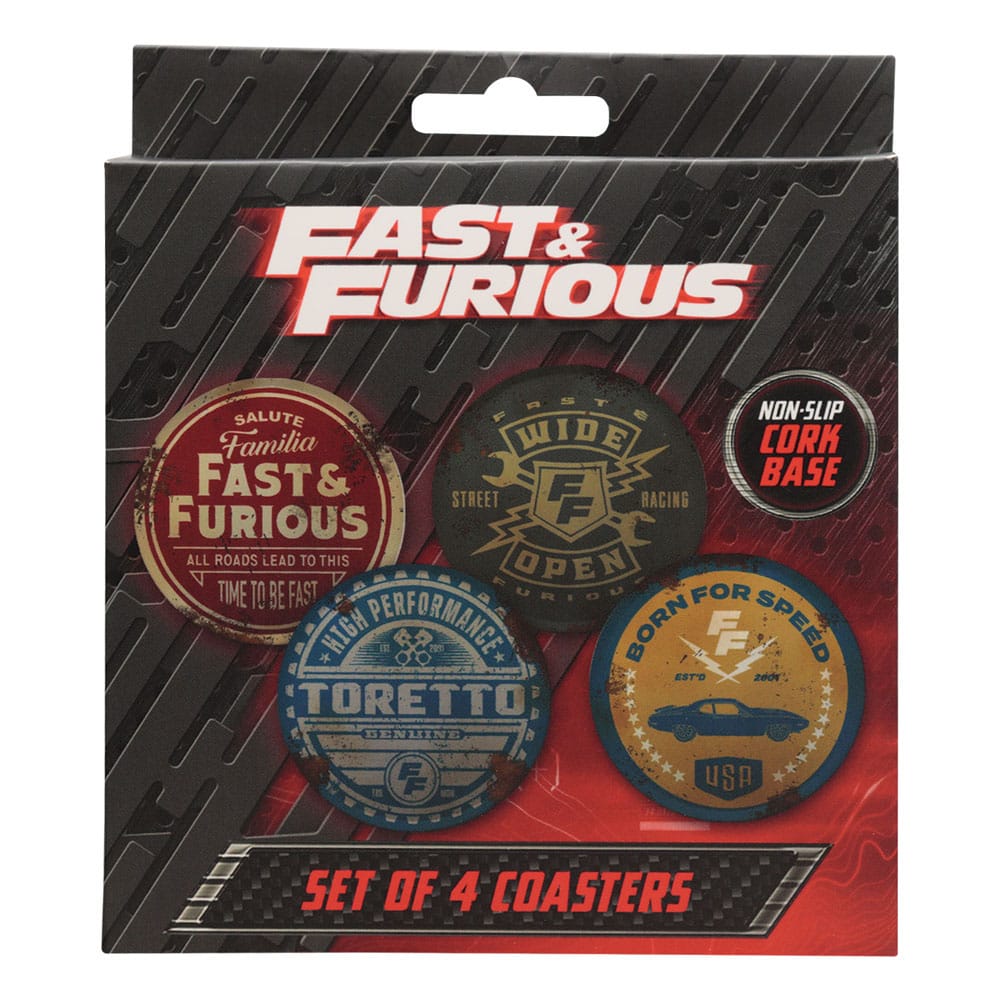 Fast & Furious pack 4 sous-verres Vintage Style