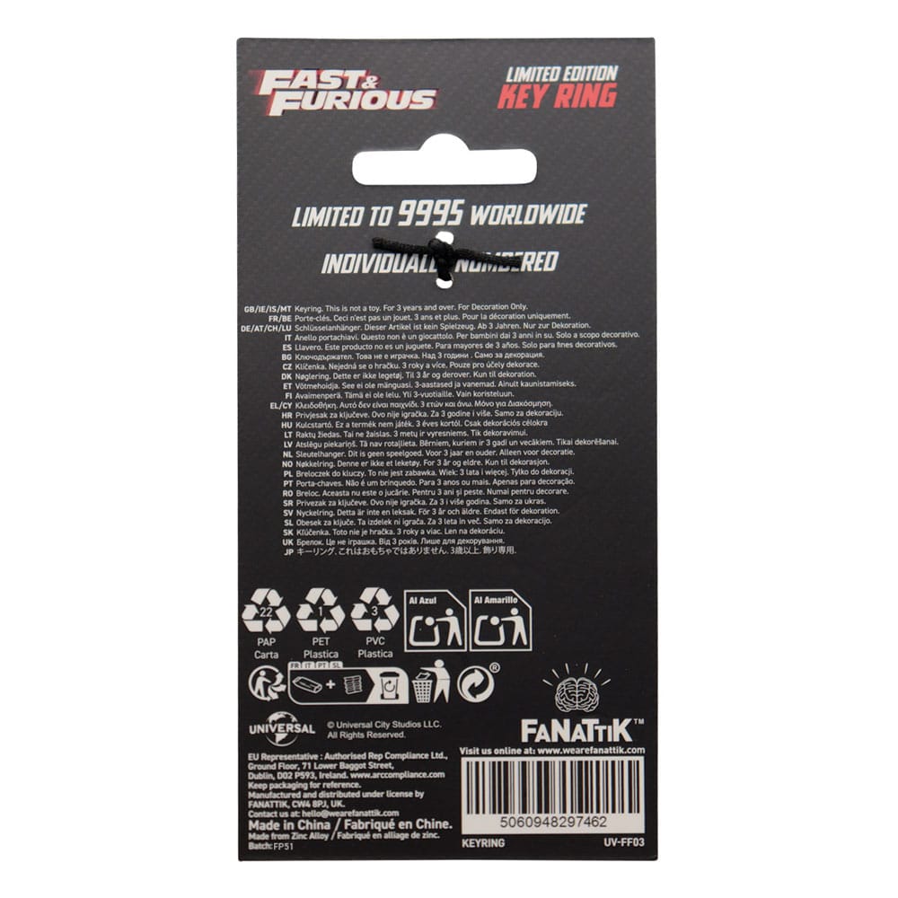 Fast & Furious porte-clés You Ride You Fight Limited Edition