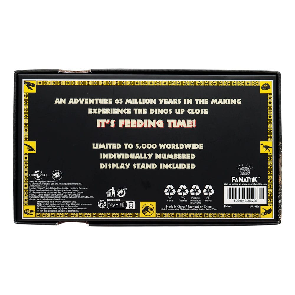 Jurassic Park réplique 1/1 Feeding Show Ticket