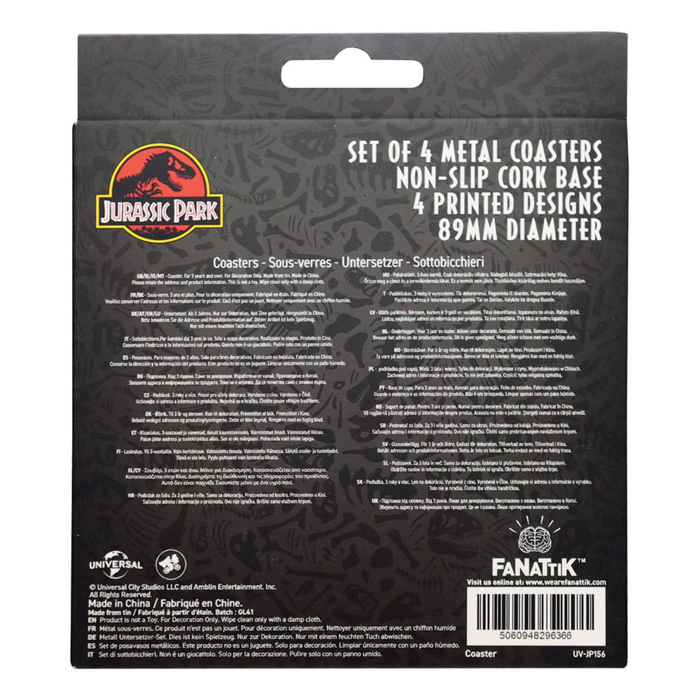 Jurassic Park pack 4 sous-verres