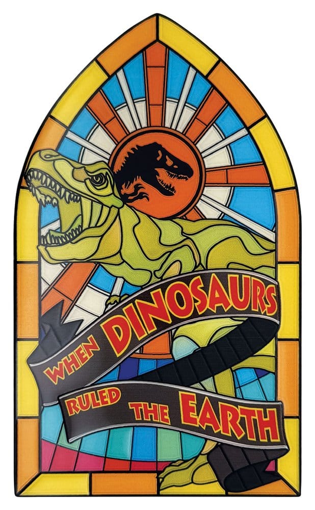 Jurassic Park Lingot Stained Glass Style Metal 11 cm