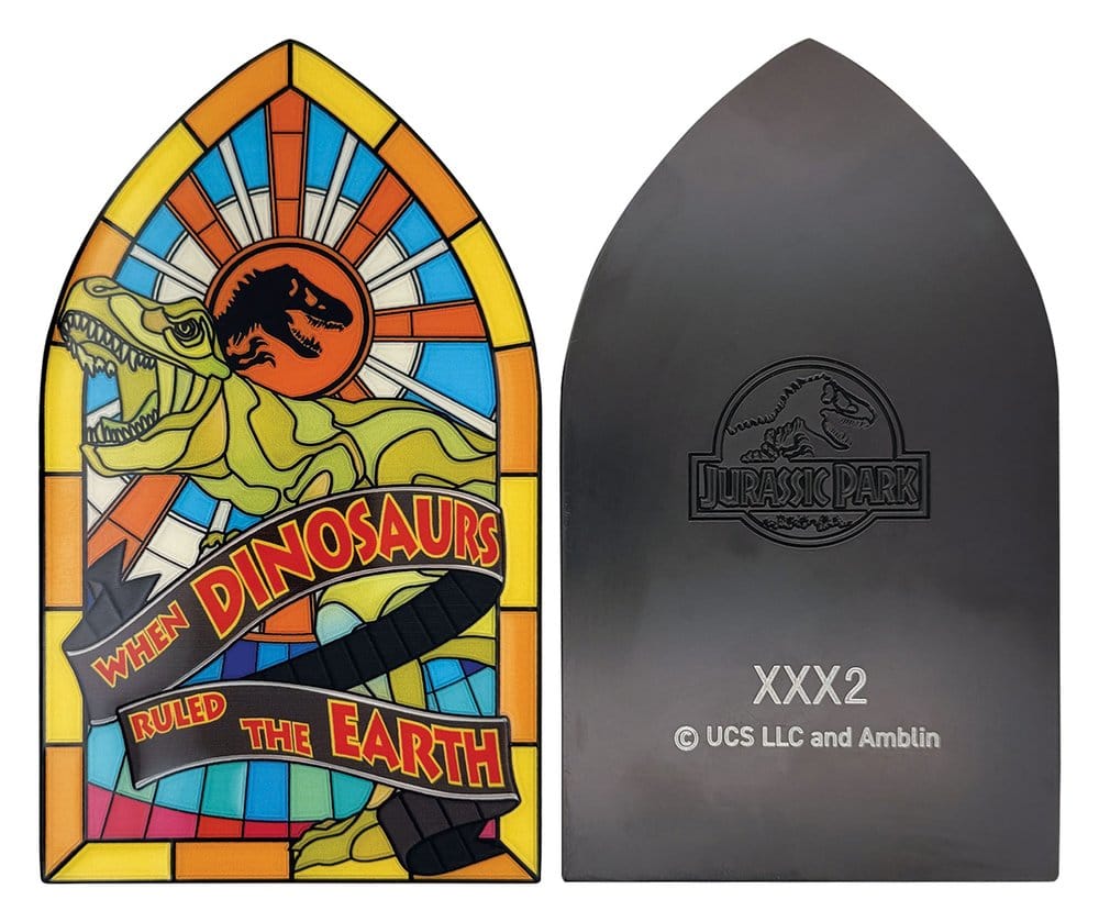 Jurassic Park Lingot Stained Glass Style Metal 11 cm