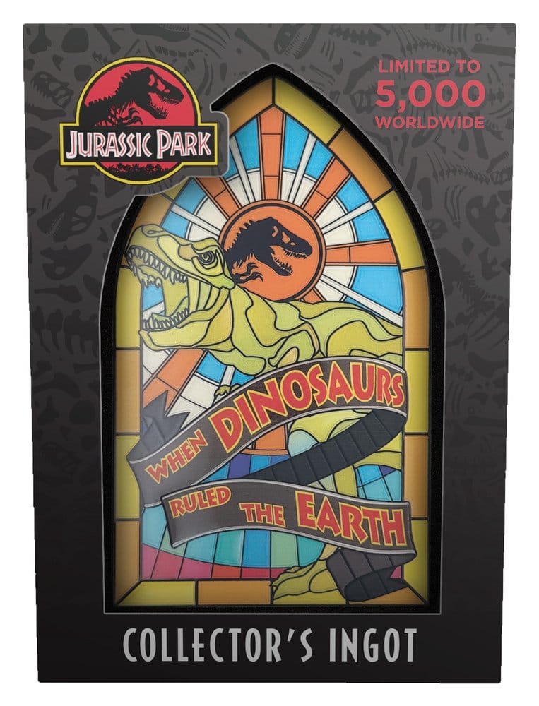 Jurassic Park Lingot Stained Glass Style Metal 11 cm