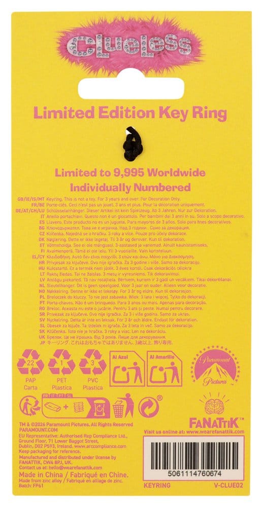 Clueless Porte-clés Plaque d'immatriculation Limited Edition