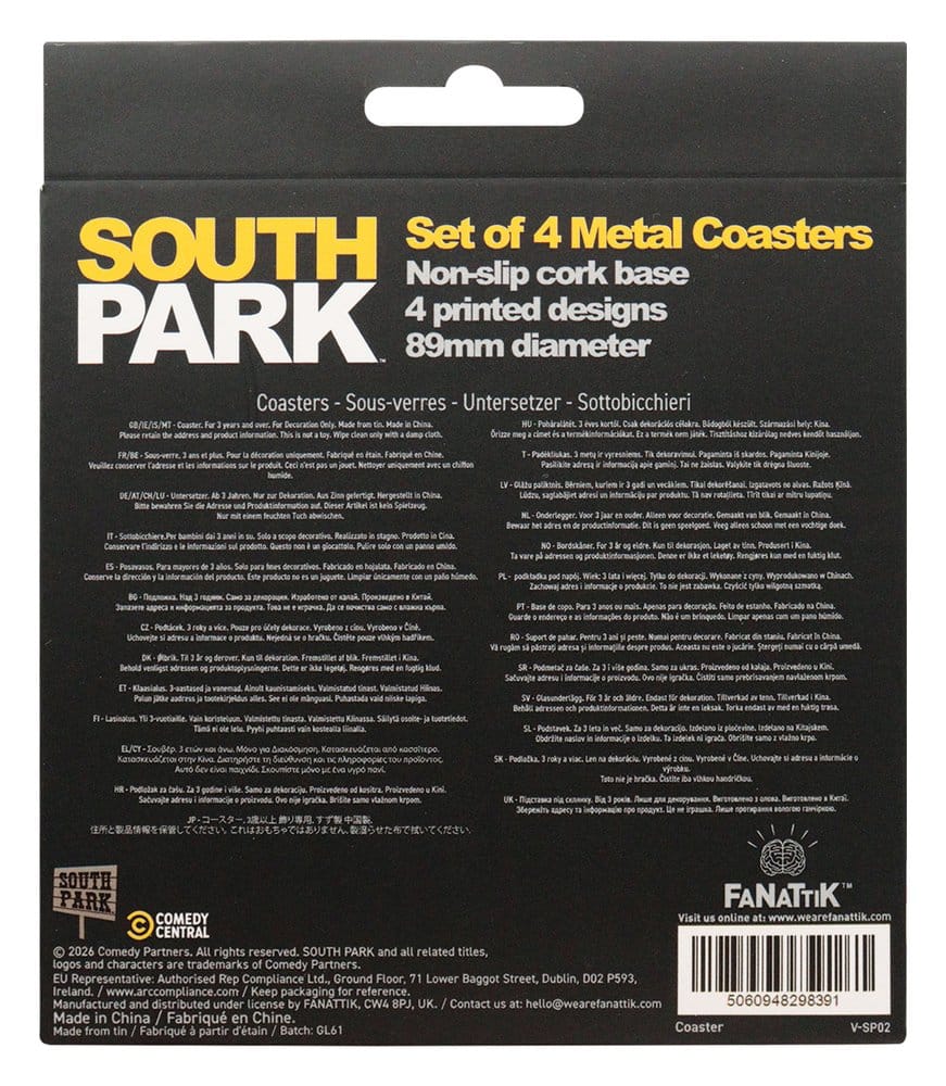 South Park pack 4 sous-verres