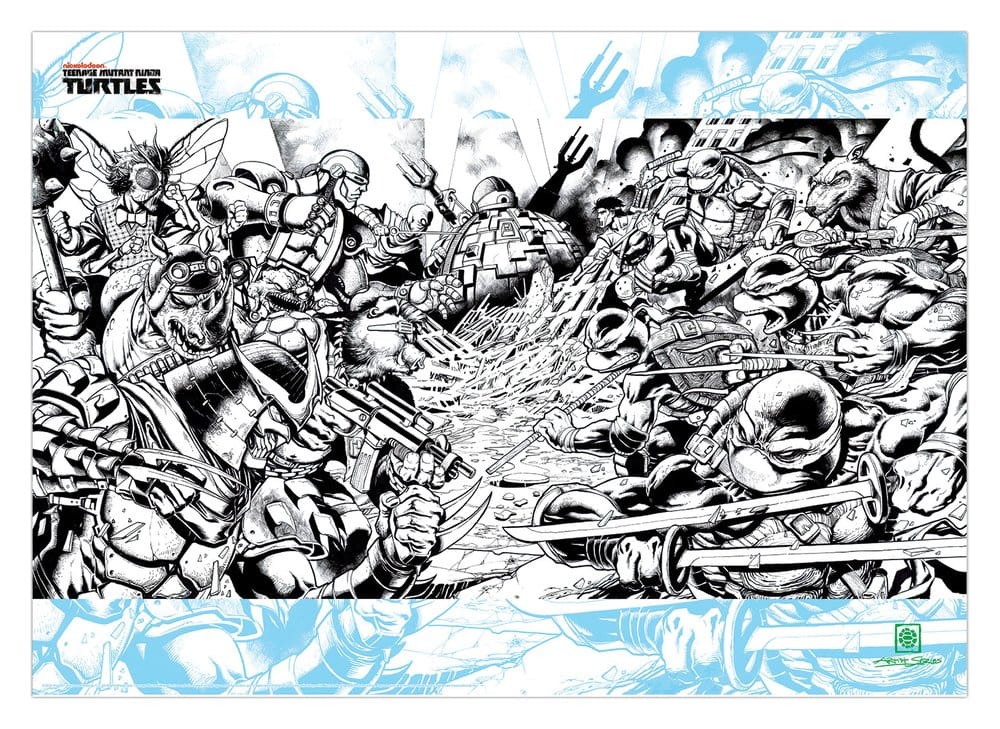 Tortues Ninja lithographie Comic Limited Edition 42 x 30 cm