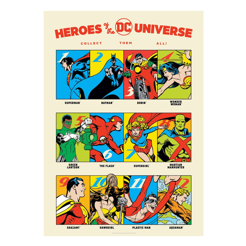 DC Comis lithographie 90th Anniversary Heroes Limited Edition 42 x 30 cm