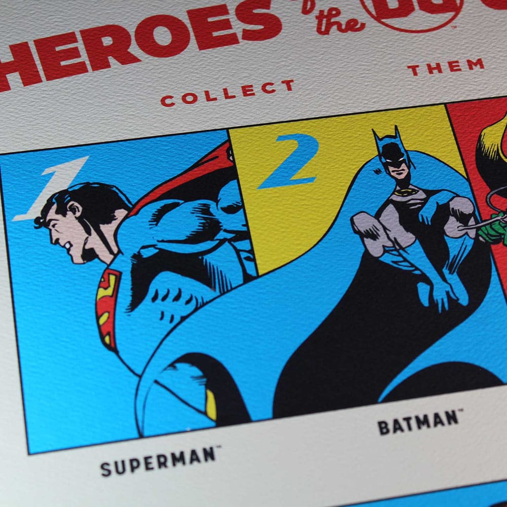 DC Comis lithographie 90th Anniversary Heroes Limited Edition 42 x 30 cm
