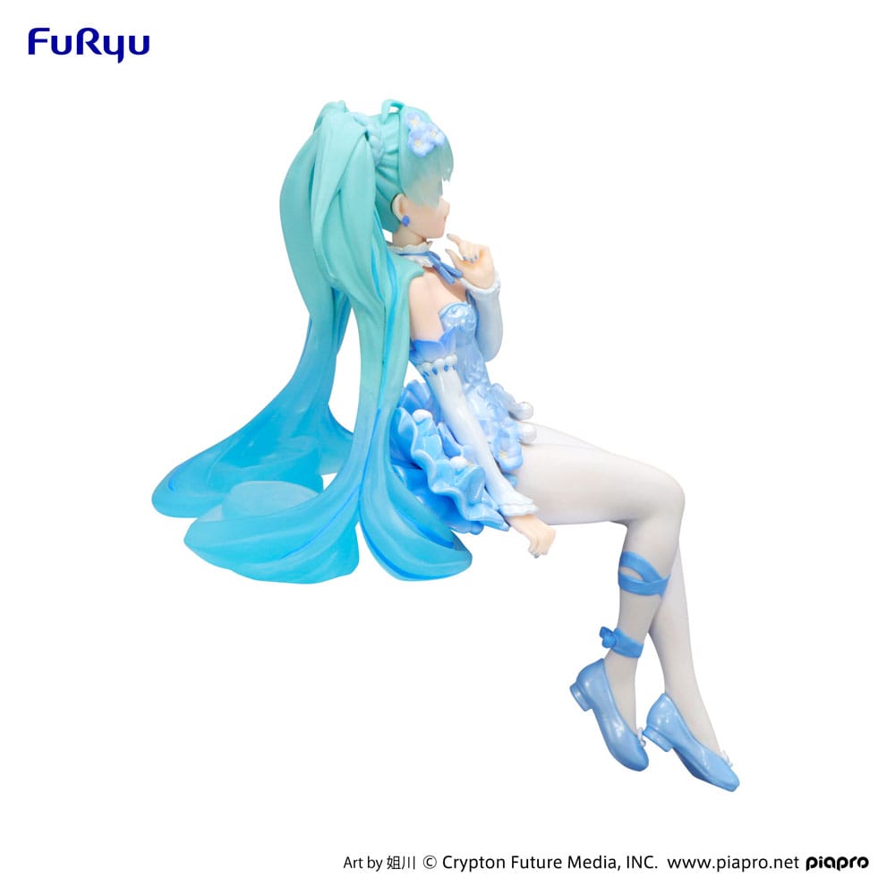 Hatsune Miku statuette PVC Noodle Stopper Flower Fairy Nemophila Pail Blue Color Ver. 15 cm