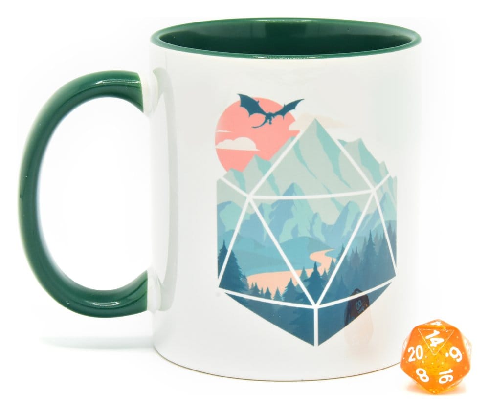 Glassstaff pack mug avec dés D20 A D20 Scene