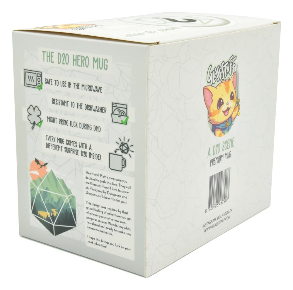 Glassstaff pack mug avec dés D20 A D20 Scene