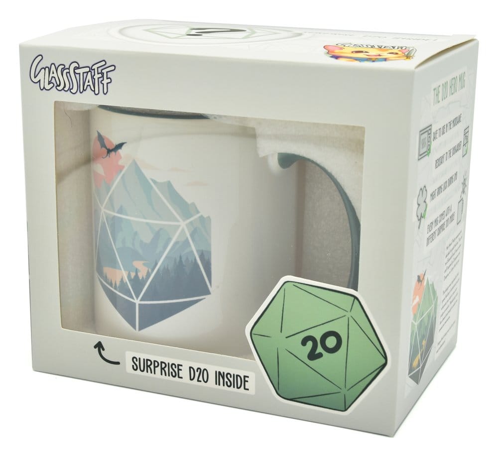 Glassstaff pack mug avec dés D20 A D20 Scene