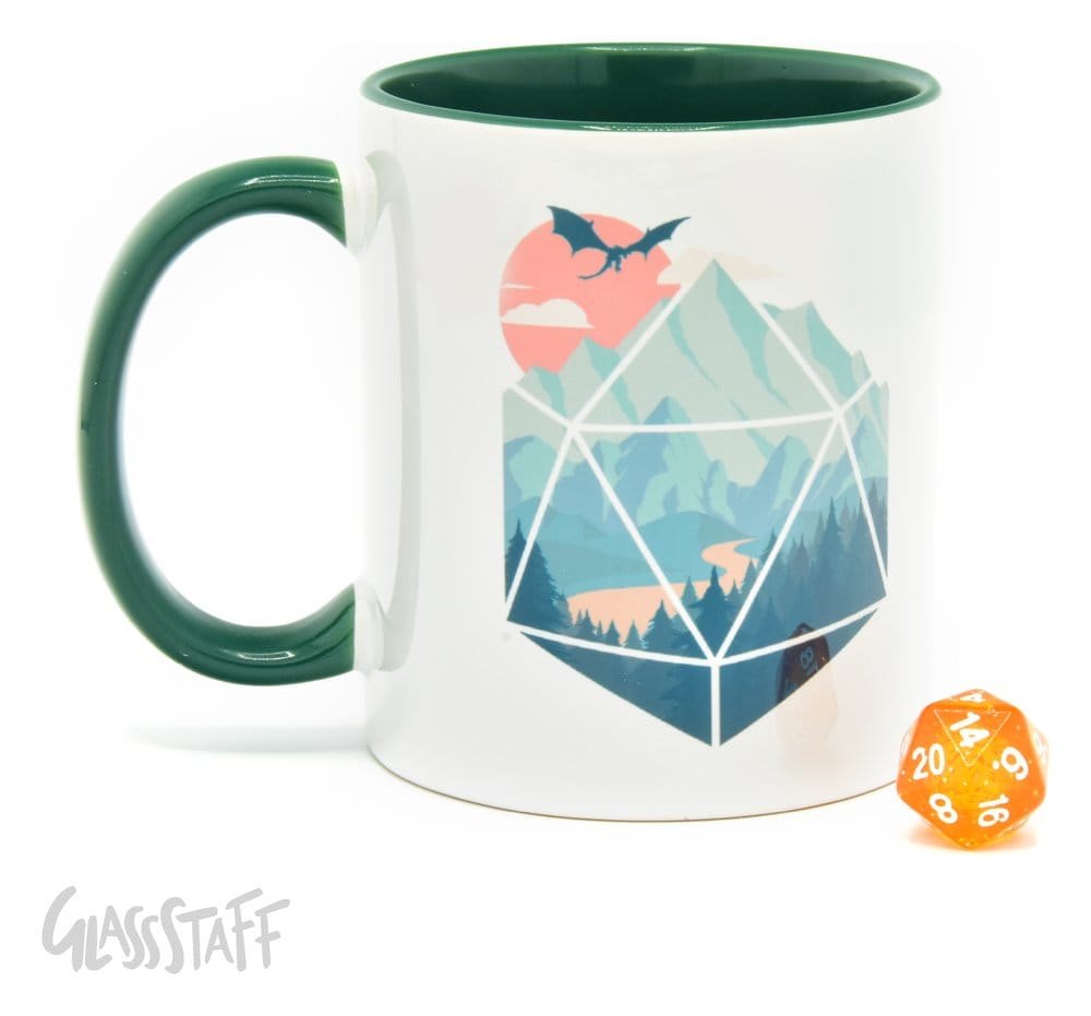 Glassstaff pack mug avec dés D20 A D20 Scene