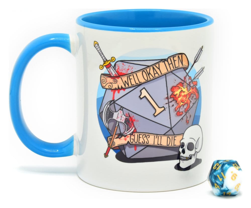 Glassstaff pack mug avec dés D20 Guess I'll Die