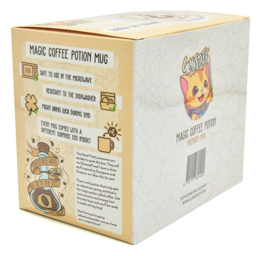 Glassstaff pack mug avec dés D20 Coffee Potion