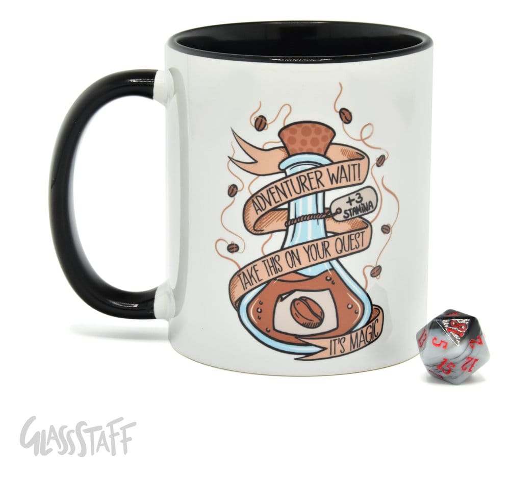 Glassstaff pack mug avec dés D20 Coffee Potion