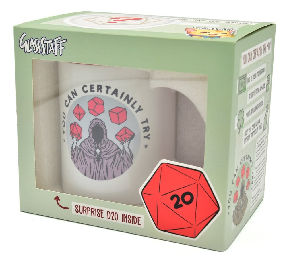 Glassstaff pack mug avec dés D20 You can certainly try