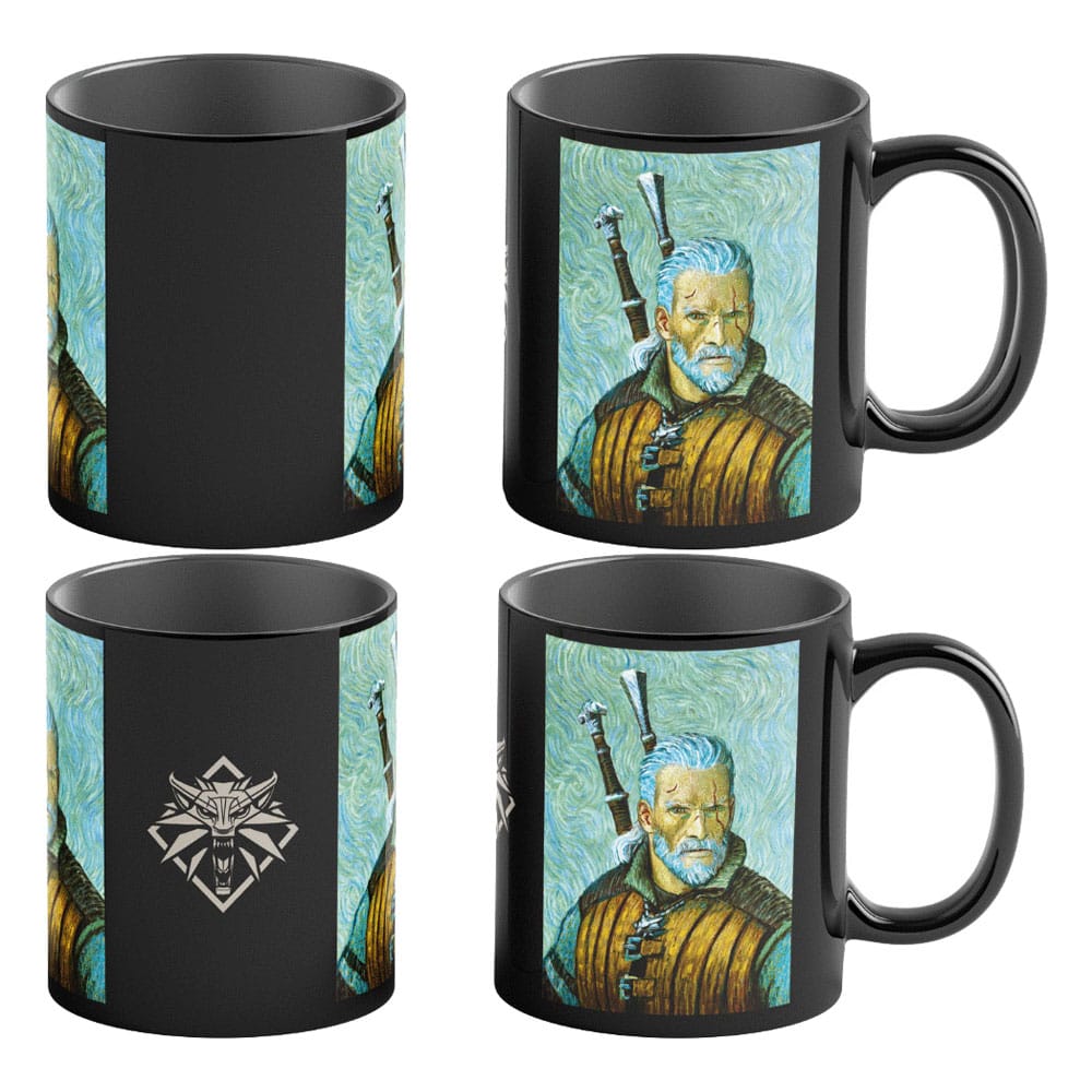 The Witcher III: Wild Hunt mug effet thermique Game Art Chronicles Geralt inspired by Vincent van Gogh 450 ml