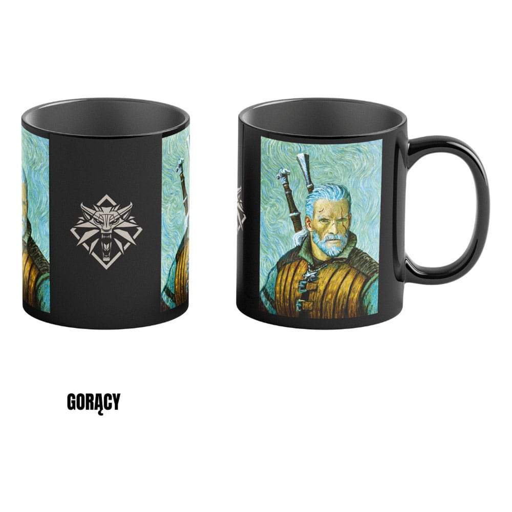 The Witcher III: Wild Hunt mug effet thermique Game Art Chronicles Geralt inspired by Vincent van Gogh 450 ml