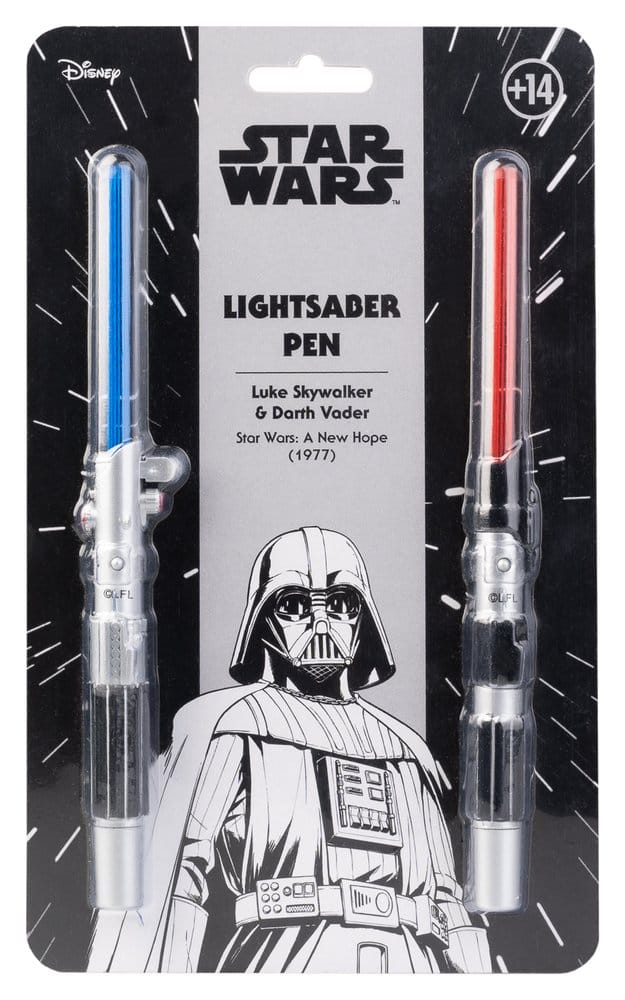 Star Wars Set de 2 Stylos Sabre Laser Luke Skywalker & Darth Vader