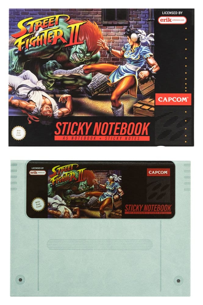 Street Fighter carnet premium avec notes adhésives et couverture A5