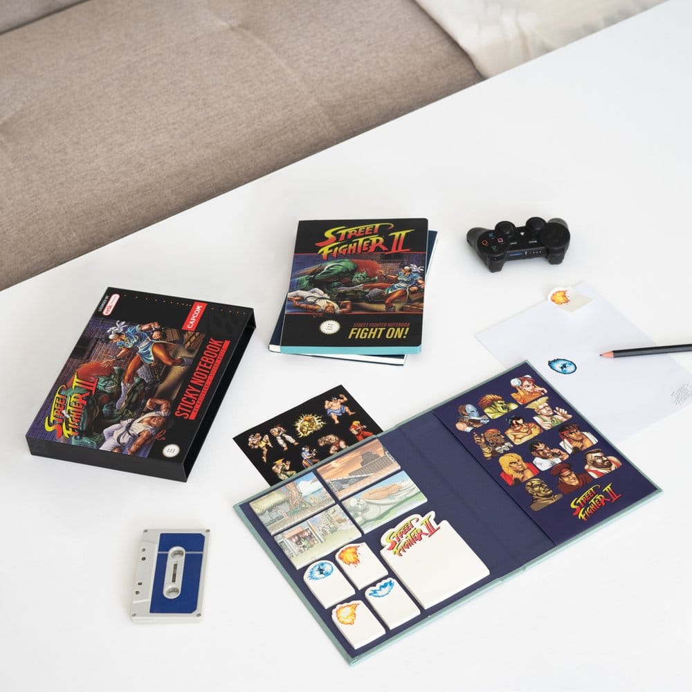 Street Fighter carnet premium avec notes adhésives et couverture A5