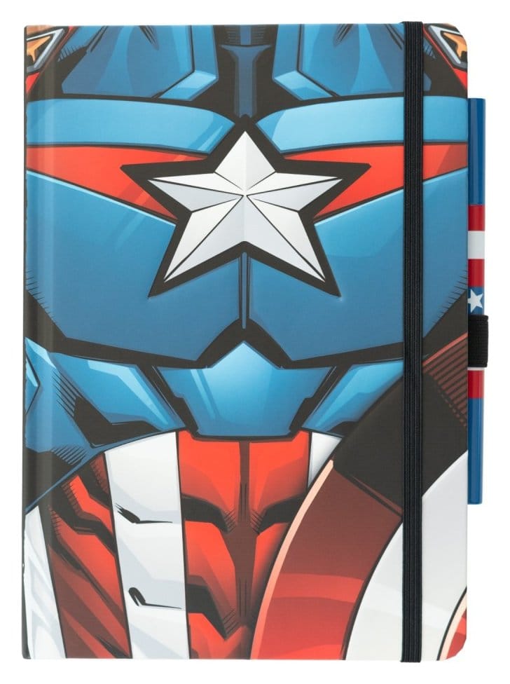 Marvel Captain America carnet premium avec stylo Uniform A5