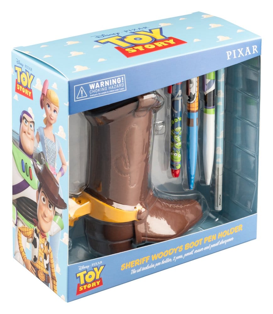 Disney Pixar Toy Story pot à crayons avec set de papeterie Botte de Woody 16 cm